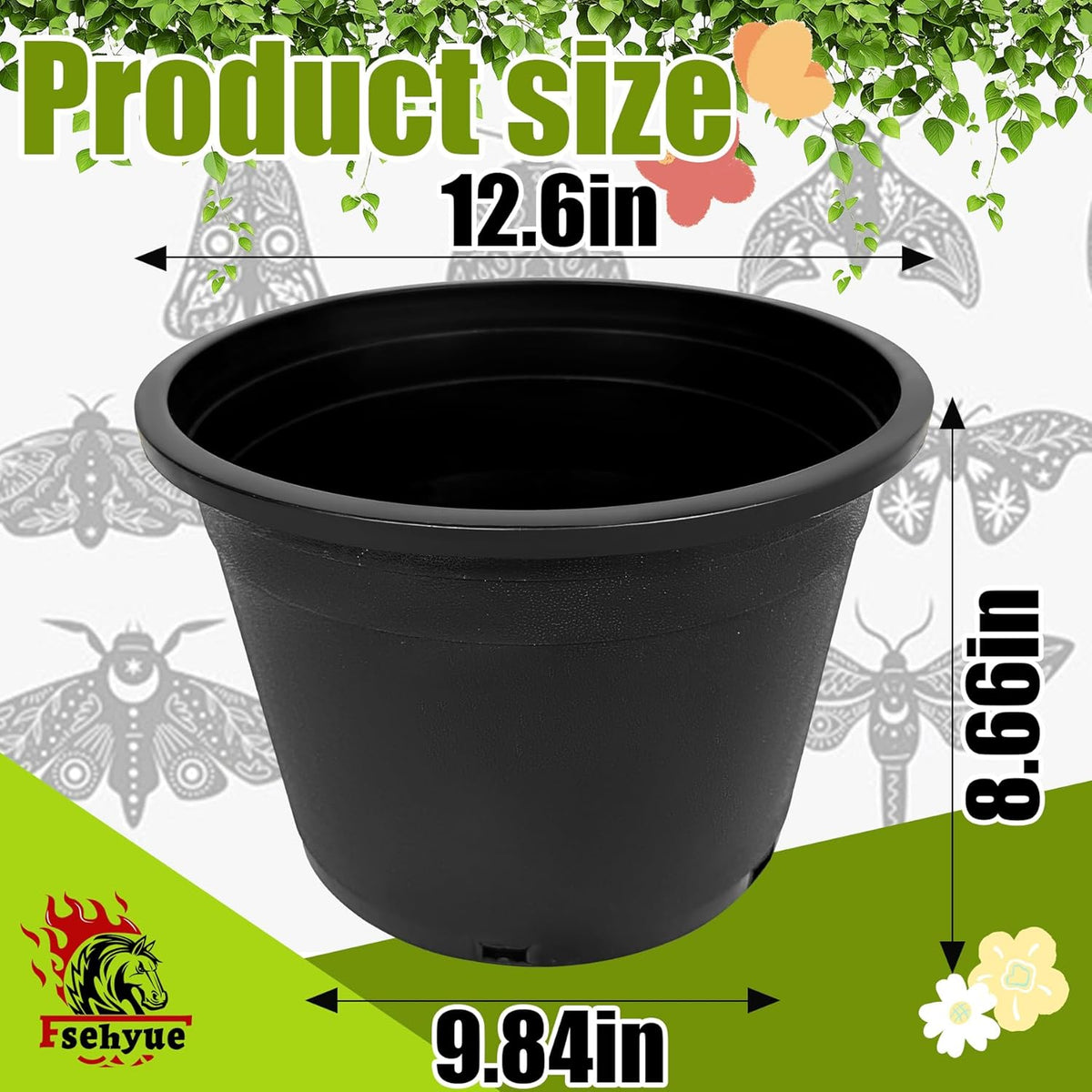 5 Gallon Nursery Pots Plastic Container Injection Molded Pot for Plants Flexible with Drainage