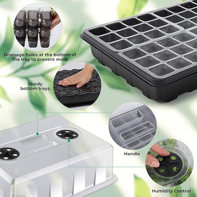 Seed Starter Tray, Seedling Starter Trays for Starting Plant Seeds, Indoor Gardening Plant