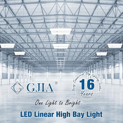 LED Linear High Bay Light 4-Pack, 300W 45000LM 0-10V Dimmable 5000K Daylight, Adjustable High Bay