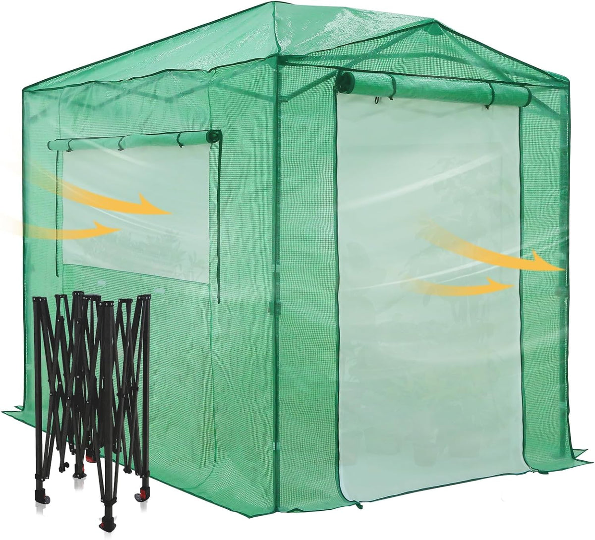 EAGLE PEAK 8x6 Portable Walk-in Greenhouse Instant Pop-up Indoor Outdoor Plant Gardening Green
