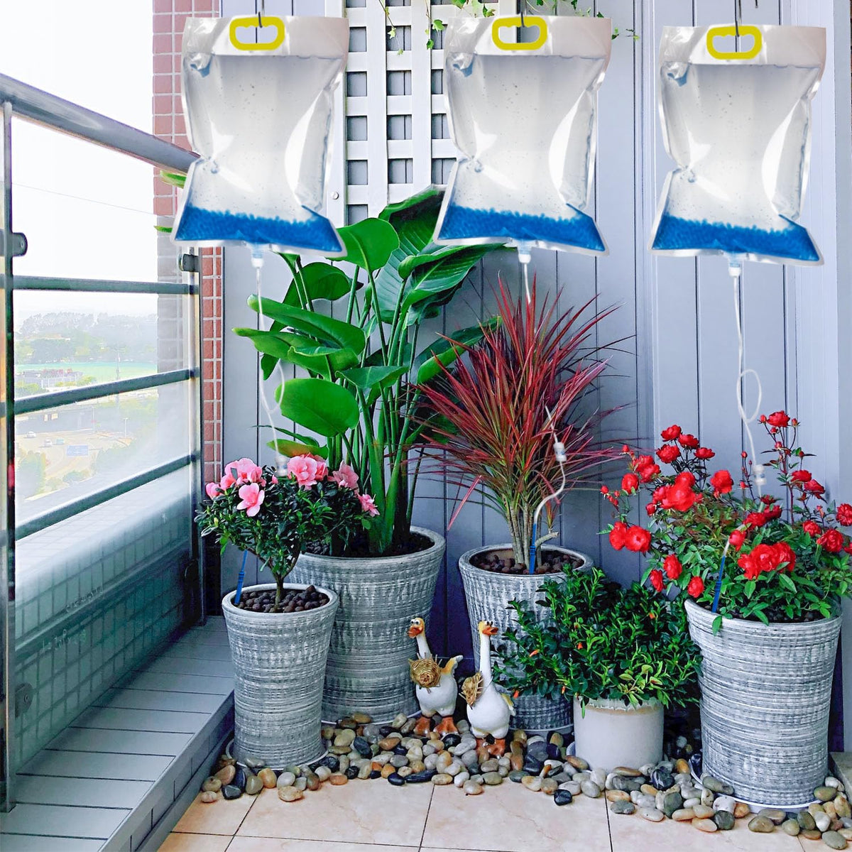 3.5L Plant Self Watering Bags with Adjustable Flow Regulators & Hooks,Automatic Plant Waterer