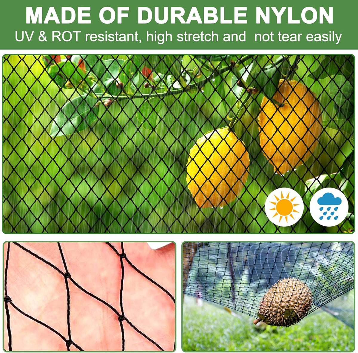 Bird Netting - 100’ x 100’ Poultry Netting with 1” Square Mesh for Chicken Coop, Bird Netting for