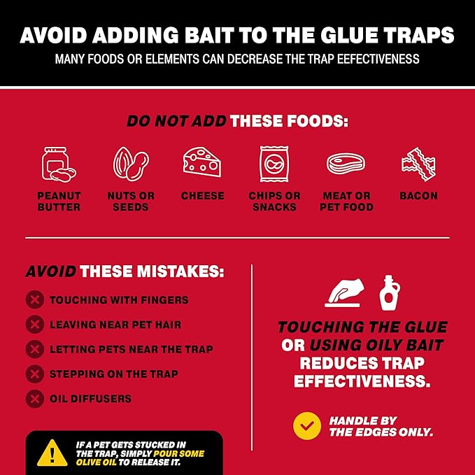 Catchmaster Max-Catch Mouse & Insect Glue Trap 72PK, Mouse Traps Indoor for Home, Sticky Pest