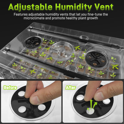 Mulctun 120-Cell Seed Starter Tray with Grow Light, Seedling Starter Trays with 4.08" Humidity