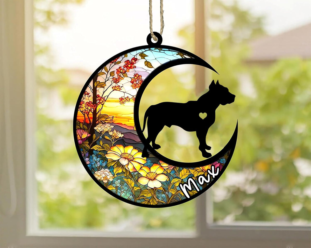 Personalized Dog Memorial, Custom Name Pit Bull Dog Christmas Ornament with Name, Custom Breeds