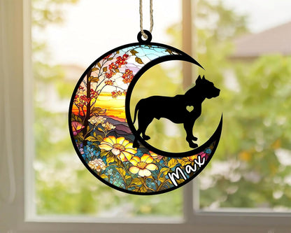 Personalized Dog Memorial, Custom Name Pit Bull Dog Christmas Ornament with Name, Custom Breeds