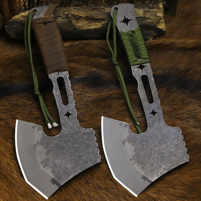 BA-KOR 12.2-inch DC53 Steel 10mm Thick Multi-Functional Survival Axe for Camping, EDC Tool, Jungle