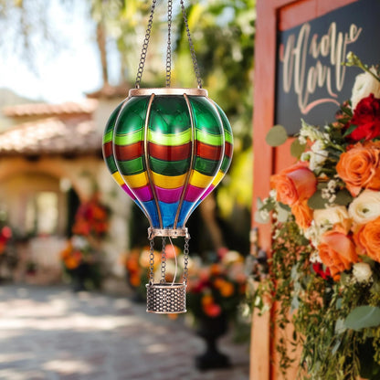 TERESA'S Collections Valentines Day Outdoor Decorations Hot Air Balloon Solar Lantern ,Hanging