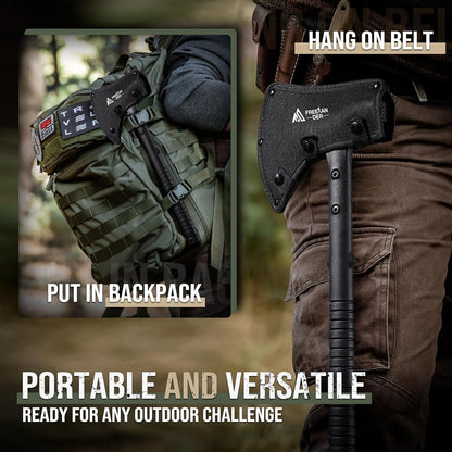 Freelander Camping Axe with Sheath, Sharp Tactical Hatchet Axe with Clip and Bottle Opener