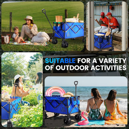 Wagon Cart Shopping Foldable Folding Collapsible with Wheels Big On Beach Garden Outdoor Grocery