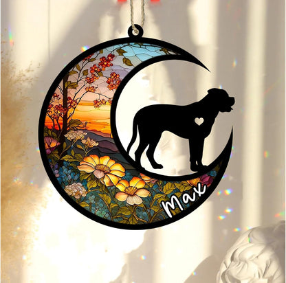 Personalized Dog Memorial, Custom Name Bullmastiff Dog Christmas Ornament with Name, Custom Breeds