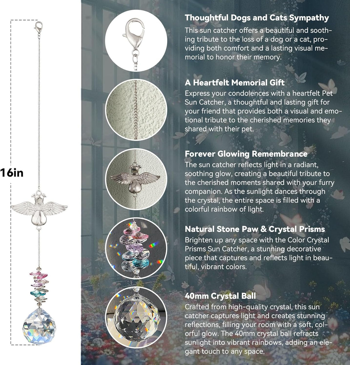 Loss of Dog Sympathy Gift - Dog Memorial Suncatcher, Pet Loss Sympathy Gifts, Passing Away