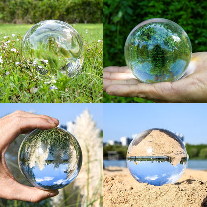 80mm Clear Crystal Ball with Stand, Photography Lensball Prop for Magical Shots, Optical Glass