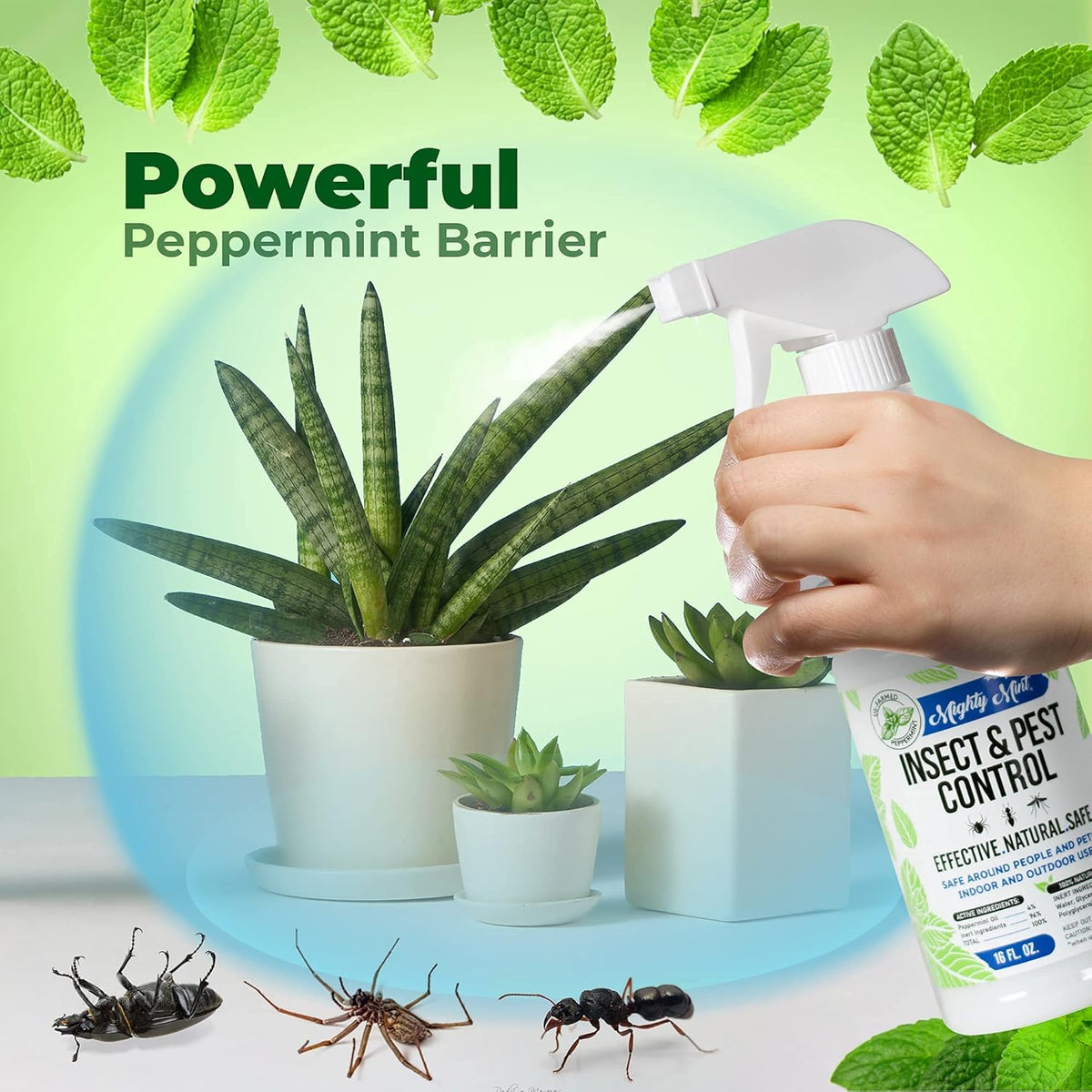 Mighty Mint Peppermint Oil Insect Repellent Concentrate– Natural Indoor & Outdoor Bug Control for