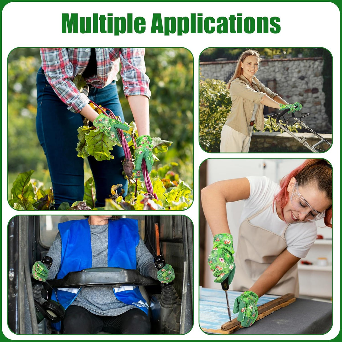HANDLANDY Women Safety Work Gloves Utility Touch Screen Working Grip Glove for Yardwork Gardening