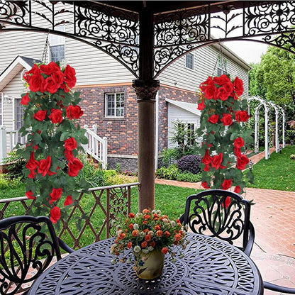 RECUTMS Hanging Rose Flowers Artificial Vine PlantsFlower Garland for Home Room Garden Wedding