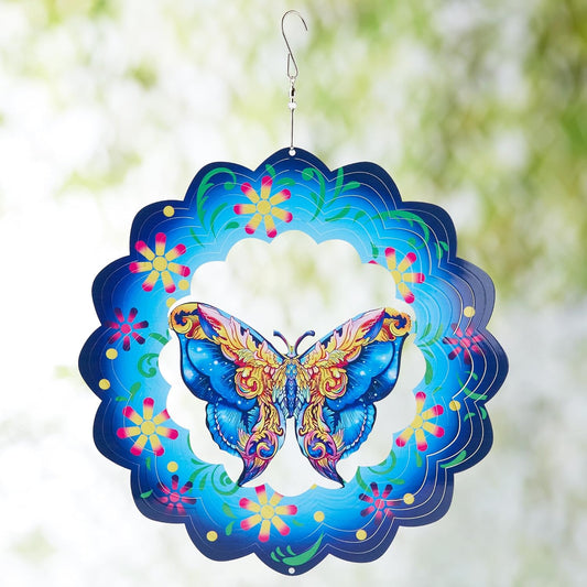 Butterfly Wind Spinners Outdoor Decorations-3D Stainless Steel Metal Butterflies Wind Spinners,12