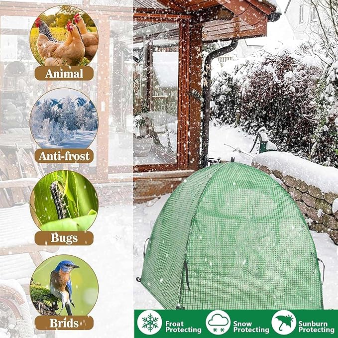 2 Pack Plant Freeze Protection Covers Winter Shrub Covers Plant Frost Protection Tent, Warm Plant