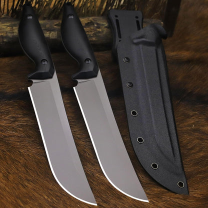 BA-KOR 5MM (9CR18MOV) steel 12.8'' full tang camping knife +K sheathing &5.9" cerium igniter can be