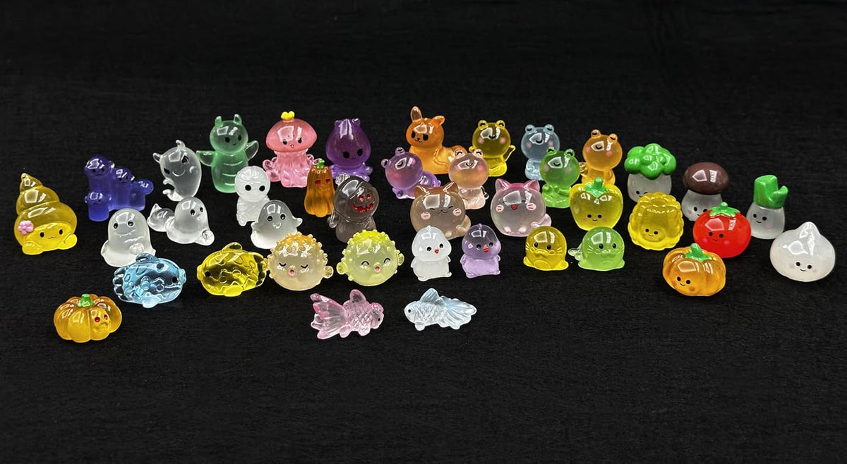 Geiomoo Mini Resin Set, Mixed Landscape Accessories, Miniature Fish Tank for DIY Home Garden Crafts