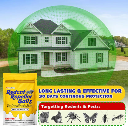 FINEFIX Moth Balls for Outdoor Use Rodents Pack of 12 Best Deterrent for Rats Mothballs Rat