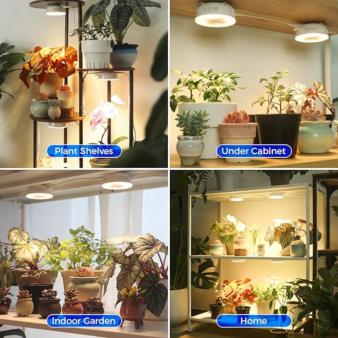 Barrina Orbgrow OG09 Puck LED Grow Light with 660nm Red LEDs, 18W(2 x 9W, 270 Watt Equiv), Plant