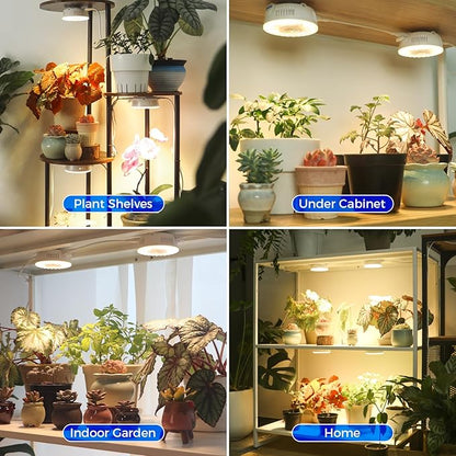 Barrina Orbgrow OG09 Puck LED Grow Light with 660nm Red LEDs, 18W(2 x 9W, 270 Watt Equiv), Plant