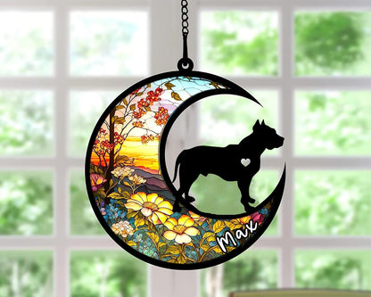 Personalized Dog Memorial, Custom Name Pit Bull Dog Christmas Ornament with Name, Custom Breeds