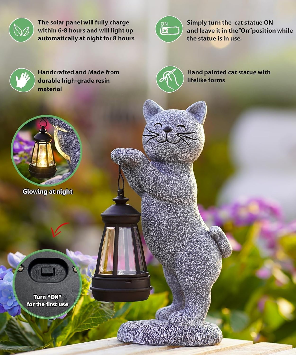 Qeeman Garden Outdoor Decor Statues: Art Figurines Decorations for Yard Patio Balcony Porch Lawn