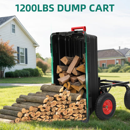 1200lbs Garden Dump Cart,Ultym Heavy Duty 7 Cu.Ft Trailer Dump Cart with Hitch,Garden Dump Wagon
