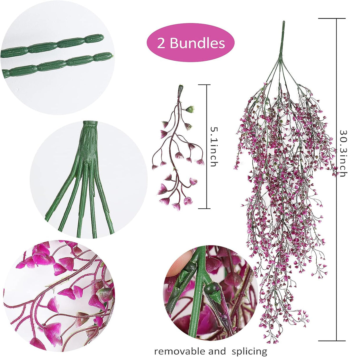 RECUTMS Artificial Hanging Plants Fake Hanging Vines Boston Fern Greenery Hanging Wall Plants for