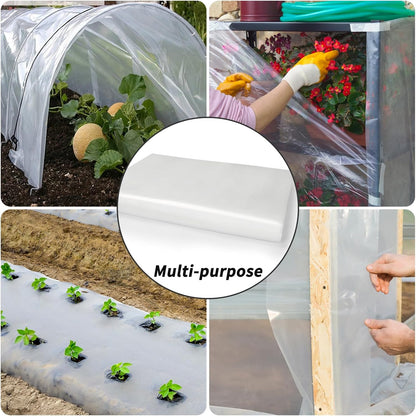 12x50 Ft Clear Greenhouse Film Plastic Sheeting, Greenhouse Polyethylene Plastic Film 6 mil