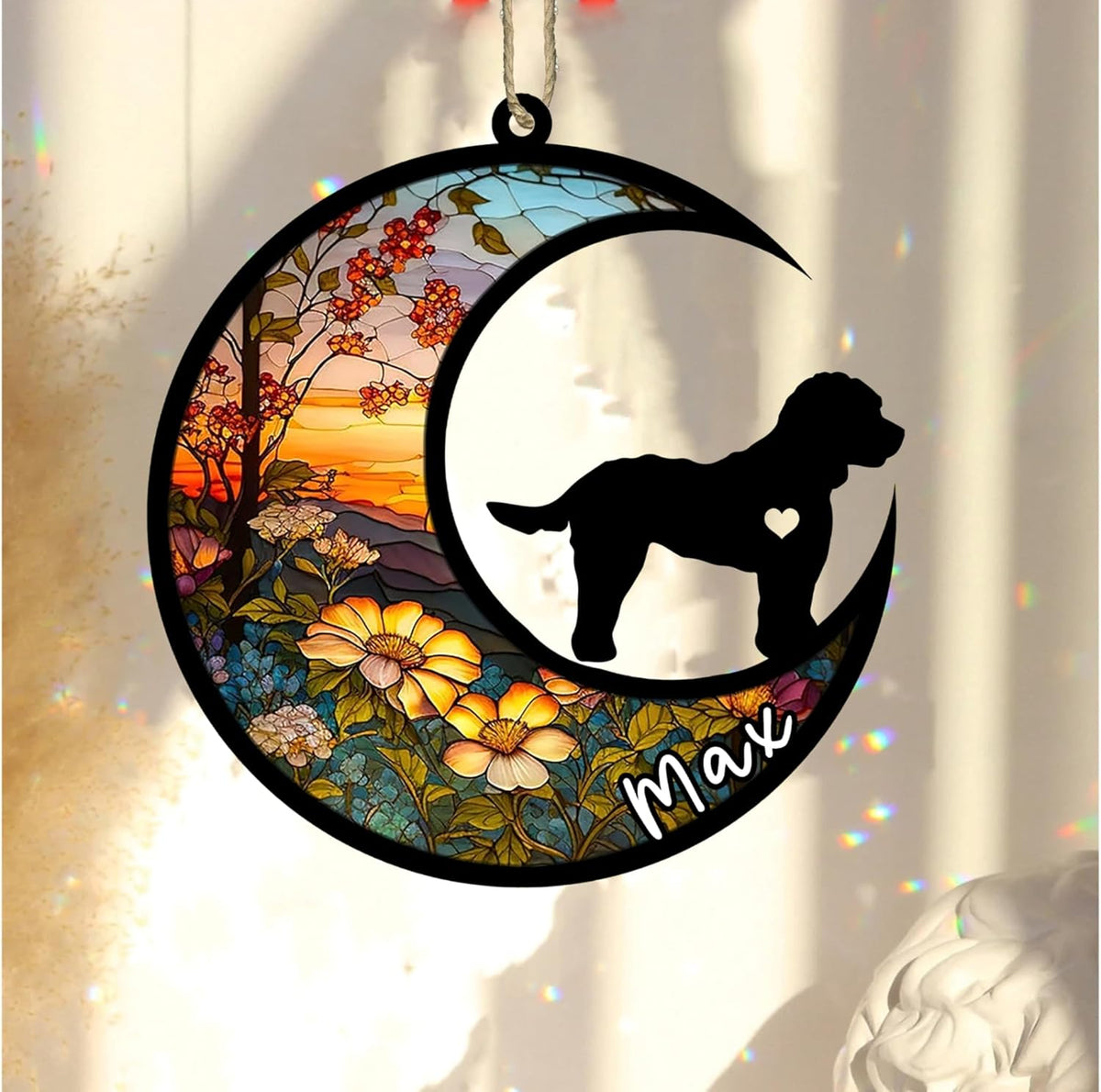 Personalized Dog Memorial, Custom Name Cockapoo Dog Christmas Ornament with Name, Custom Breeds