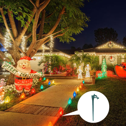 Jetec 120 Pieces Christmas Light Stakes Universal Yard Lawn Holiday 7.5 Inches Light Ground Stakes