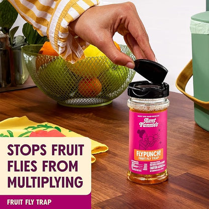 Aunt Fannie's FlyPunch Fruit Fly Trap Bundle for Indoor and Kitchen Use, Ready to Use, Made with