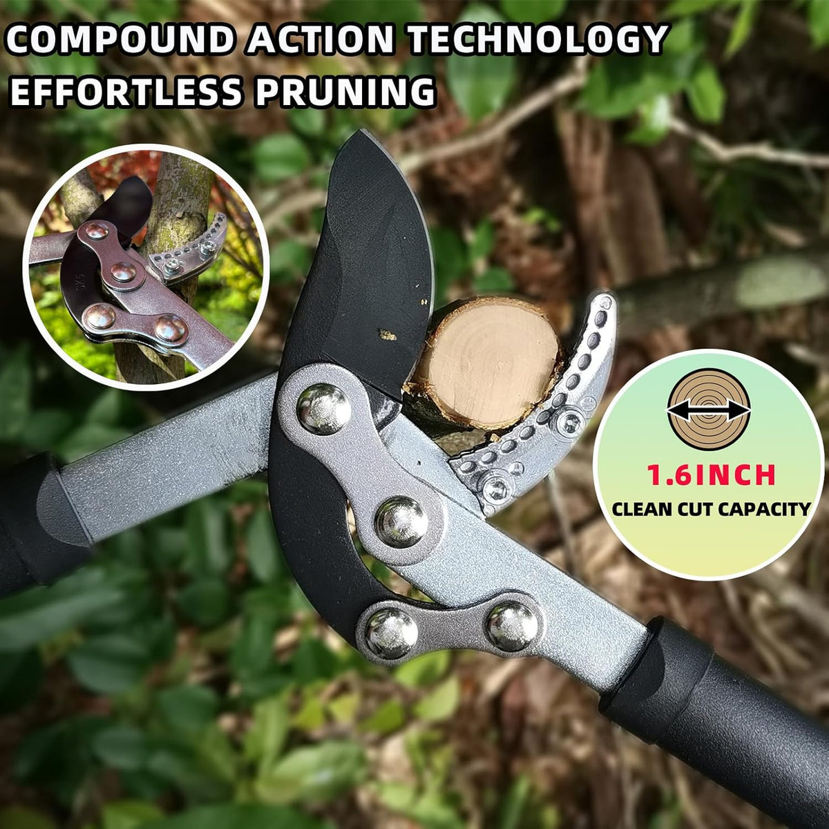 Loppers Hedge Clippers & Pruners Combo Set 3-Piece Hedge Shears, Sharp Tree Trimmer Branch Cutter