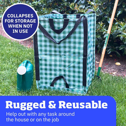 DURASACK Heavy Duty Home and Yard Bags 48-Gallon Reusable Self-Standing Lawn and Leaf Bags Garbage