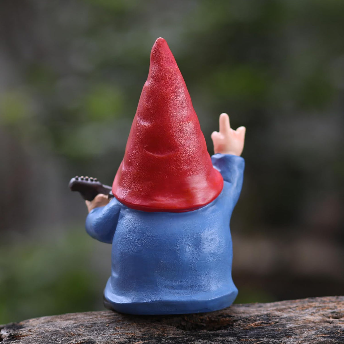 Garden Gnome with Guitar 7.1“ Figurine Ornament for Indoor Outdoor Home Patio Yard Lawn, Red Hat