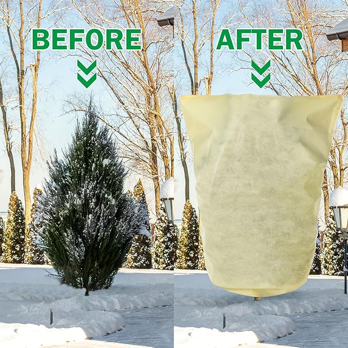 Plant Covers Freeze Protection 10 x 10 ft Extra Large Frost Cloth Plant Covers with Zipper