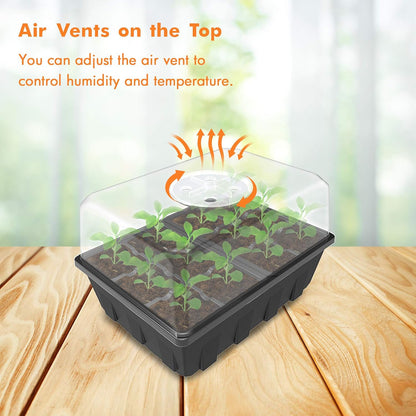 Gardzen 10 Pack Seed Starting Tray, Plant Germination Trays, Seed Starter Kit with Adjustable