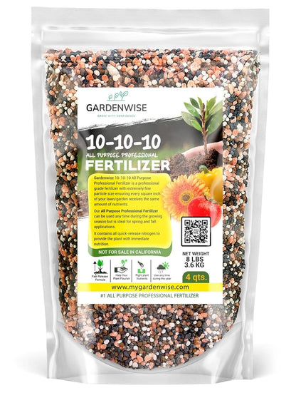 10-10-10 Plant Fertilizer Slow Release - 10 10 10 All Purpose Granular Garden Fertilizer for