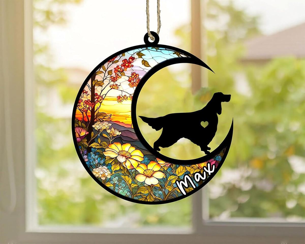 Personalized Dog Memorial, Custom Name Gordon Setter Dog Christmas Ornament with Name, Custom