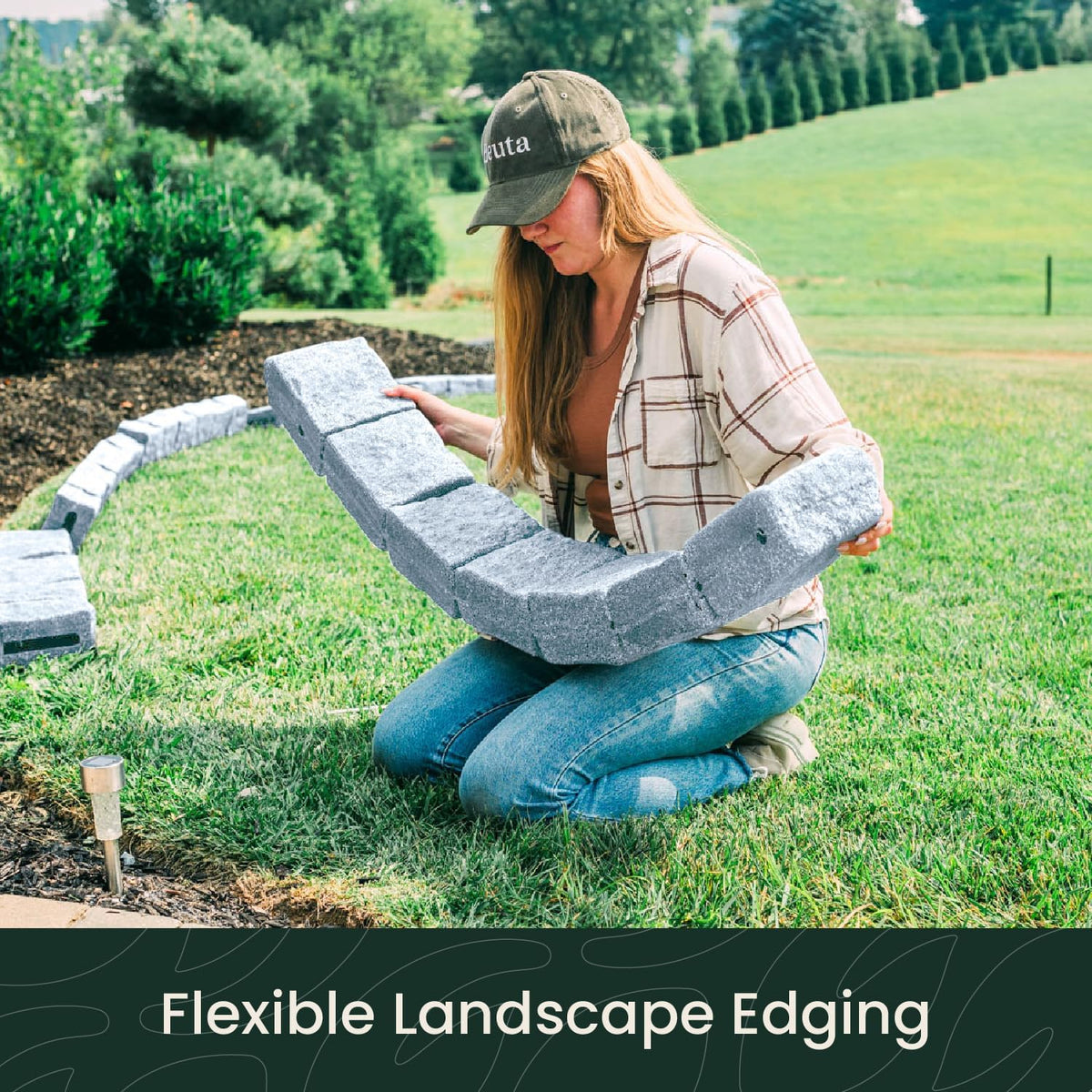 Beuta Landscape Edging | Garden Edging Border | Faux Stone Blocks for Lawn Edging, Flower Beds &