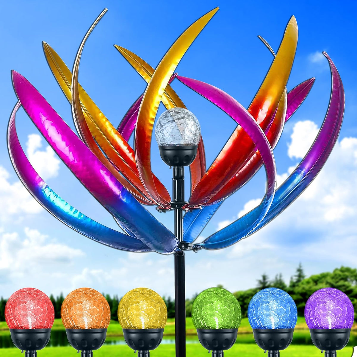 Wind Spinners Outdoor for Yard and Garden - Wind Sculptures & Spinners - 70 Inch Wind Spinner with