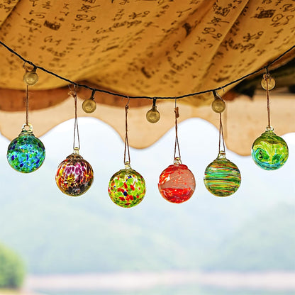 6pcs Hand-Blown Glass Christmas Ornaments Balls Hanging Glass Balls Witches Ball Gazing Ball for