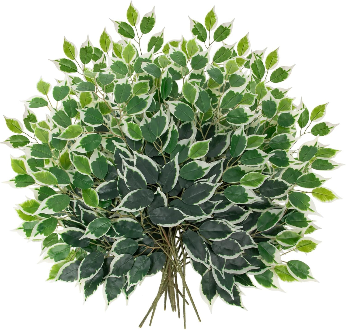 24PCS Ficus Leaves Artificial Branches - 24" Faux Ficus Greenery Tree Branches - Fake Leaves Sprays