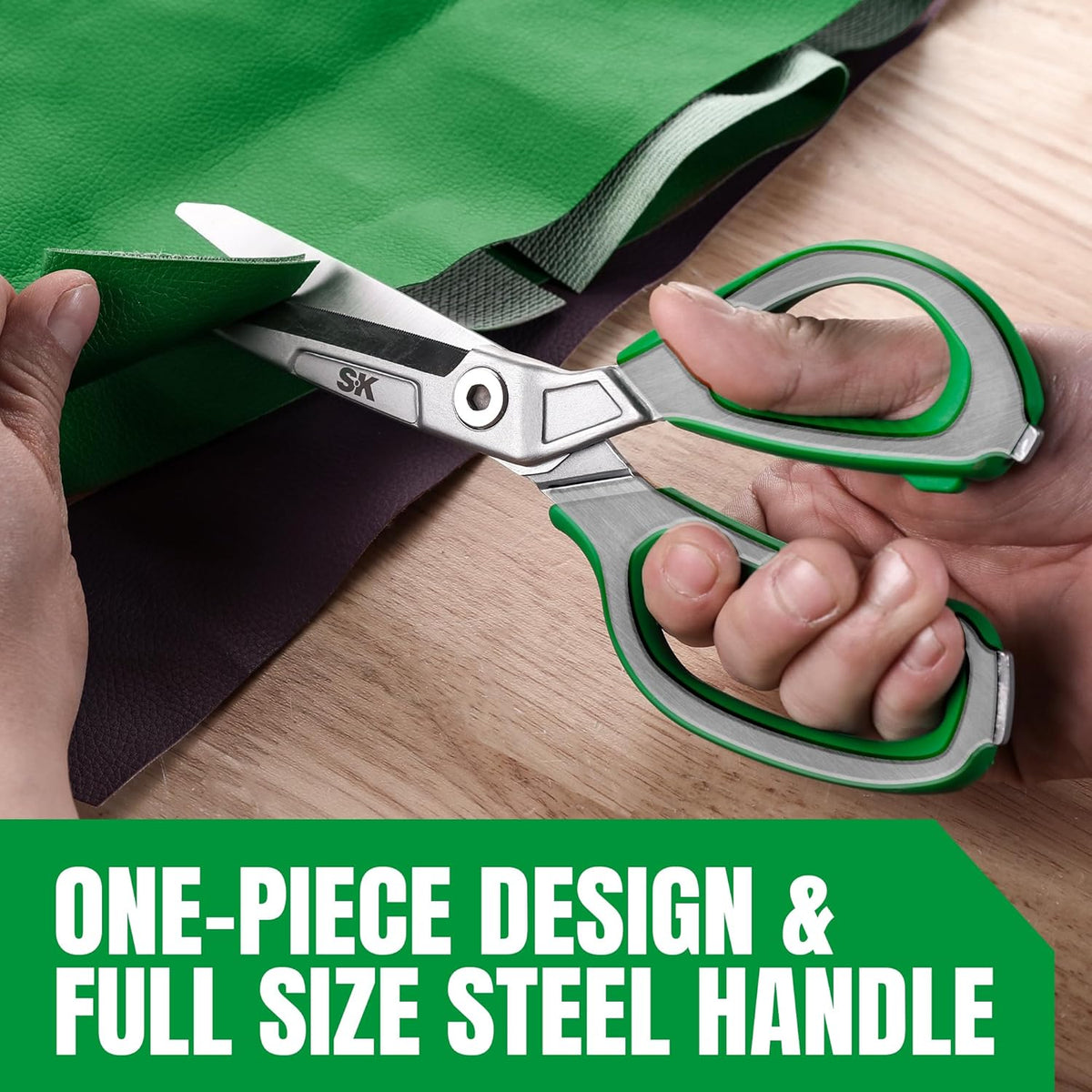 SK 9" Heavy Duty Scissors, All Purpose Shears, Premium CR-V Steel Construction, One Piece Drop