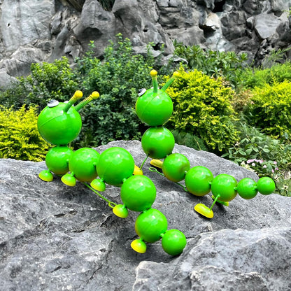 Metal Caterpillar Statue Yard Art Garden Decor for Outside Patio Lawn Ornaments Fence Decorations