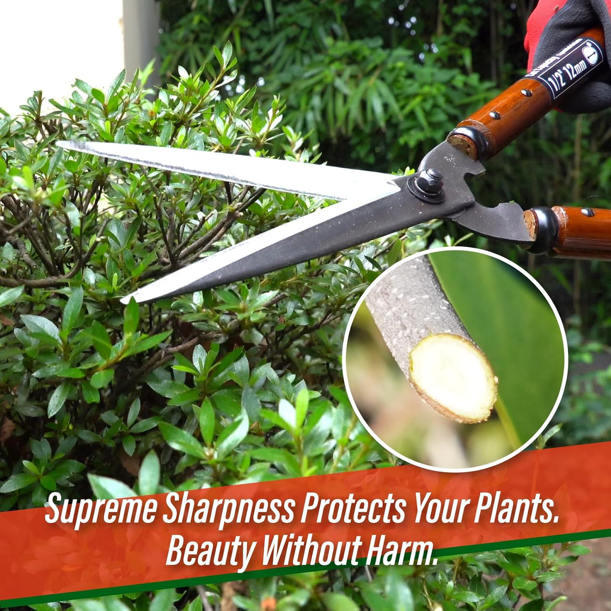 SUIZAN Hedge Shears 22.6" - Professional Japanese Garden Clippers for Precise Trimming Gardening