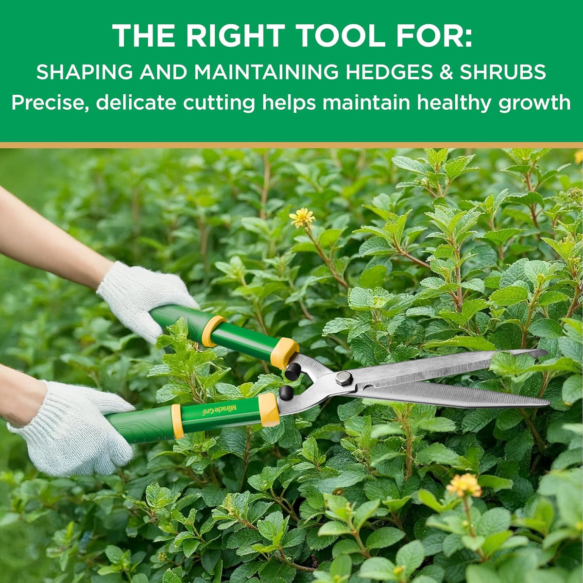 Miracle-Gro 21 in. Hedge Shears – Lawn and Yard Tool with Sharp Carbon Steel Blades, Comfort Grip